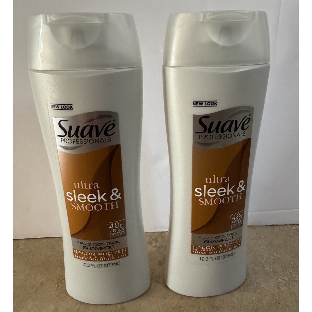 2-Suave Professionals Ultra Sleek & Smooth Frizz Control Shampoo 12.6 fl oz NEW
